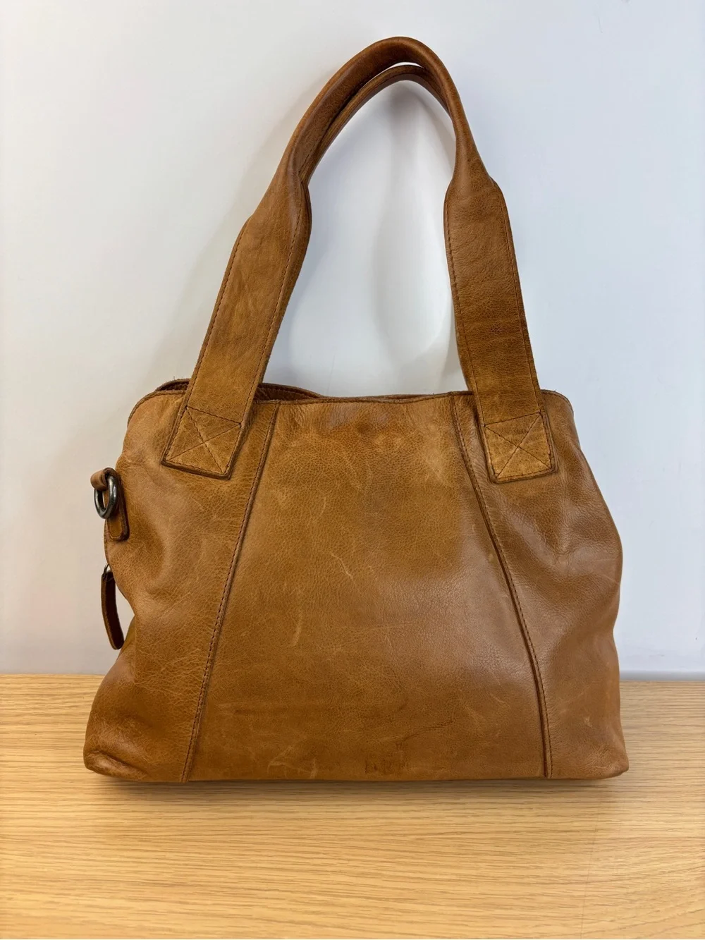 Vilenca Holland Genuine Soft Leather Honey Brown Shoulder Tote Bag